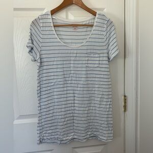 Women’s Blue And White Striped T-Shirt By Joe Fresh Size Medium